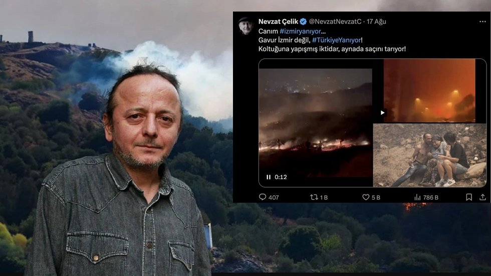 G&ouml;zaltına alınan Şair Nevzat &Ccedil;elik: Gavur İzmir değil, T&uuml;rkiye yanıyor!